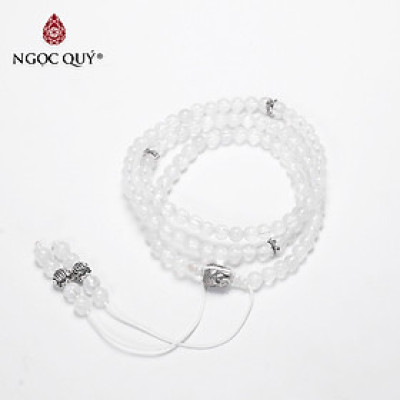 Chuỗi 108 hạt moonstone đá mặt trăng mệnh thủy, kim - Ngọc Quý Gemstones - 10mm