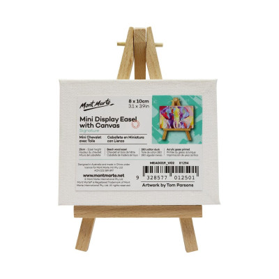 Khung Canvas Mini (Toan) Kèm Gía Đỡ Mont Marte Dùng Để Vẽ Màu Acrylic 8x10cm - Mini Display Easel with Canvas Signature 8 x 10cm (3.1 x 3.9in)