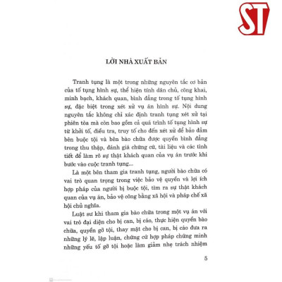 Sách - Cẩm Nang Hướng Dẫn Thực Hành Đại Diện Tranh Tụng Trong Vụ Án Hình Sự (Dành Cho Sinh Viên, Học Viên) - NXB Chính Trị Quốc Gia