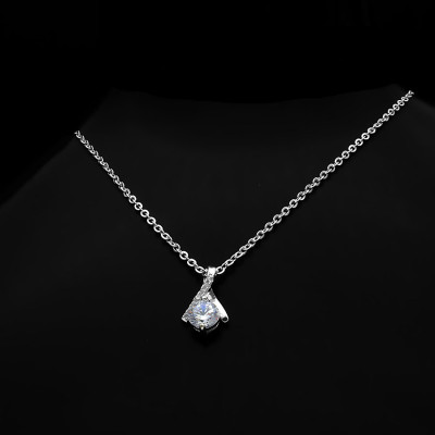 Dây Và Mặt Dây Chuyền Nữ Bạc Hình Giọt Sương Long Lanh BẠC HIỂU MINH DMD338