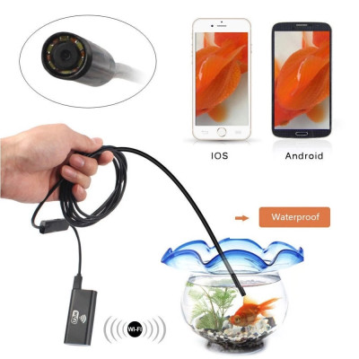 ROGTZ - Camera Nội Soi WiFi Chống Nước HD 1M Len 8mm Chất lượng hình ảnh HD 6LED Kết nối Wifi Tương thích Ios Android Windows Chống nước IP67 Đa mục đích sử dụng Kiểm tra đường ống, thiết bị máy móc, động cơ Sửa chữa bảo dưỡng thiết bị - Hàng Chính Hãng