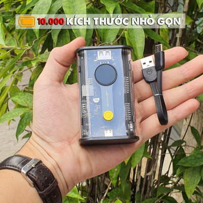 Sạc dự phòng trong sup6t1 WEKOME WP 333 dung lượng 10000mah hỗ trợ sạc nhanh 20W màn hình led hiển thị phần trăm pin cực sang hàng nhập khẩu