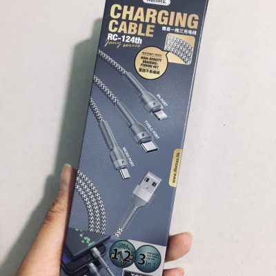 Cáp sạc 3 đầu đa năng 3.1A Remax RC124th (1.2m) - Hàng chính hãng