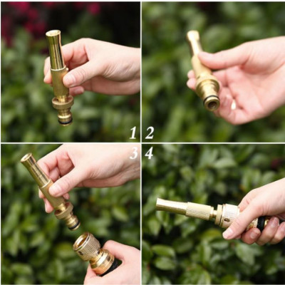 Bộ dây vòi xịt nước rửa xe, tưới cây . tăng áp 3 lần, loại 20m 206587 đầu đồng,cút đồng+ tặng đai