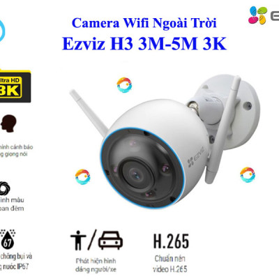 Camera Wifi Ezviz CS-H3-3K 5.0MP(1J5WKFL) Phát hiện chuyển động ban đêm có màu - hàng chính hãng