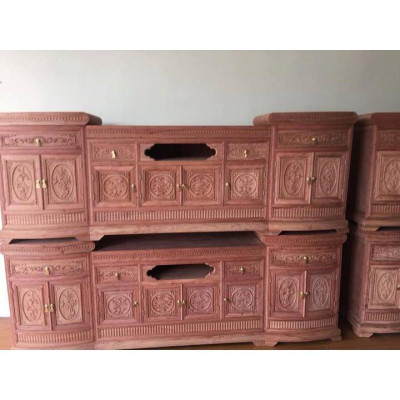 Kệ tivi kiểu cánh cong gỗ hương đá