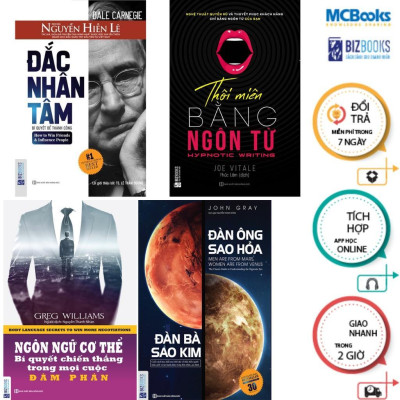 Sách - Đắc Nhân Tâm + Thôi Miên Bằng Ngôn Từ + Đàn Ông Sao Hỏa Đàn Bà Sao Kim + Ngôn Ngữ Cơ Thể - MCBooks