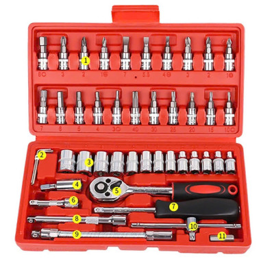 Bộ Dụng Cụ Đa Năng 46 Chi Tiết Cầm Tay Loại Tốt- Hoàn Hảo Cho Việc Sửa Chữa, ĐÈN TRANG TRÍ , ĐỒNG HỒ TREO TƯỜNG