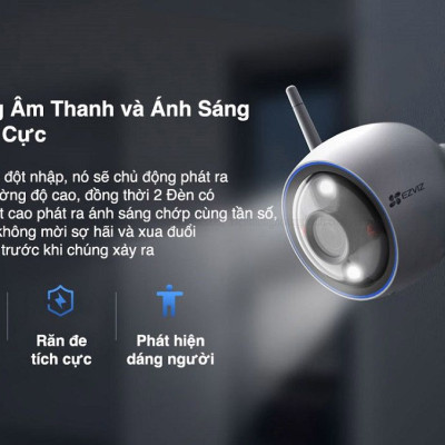 Camera Wifi Ngoài Trời Ezviz H3 Phiên Bản 3MP và 5MP Siêu Nét Có Màu Ban Đêm - Hàng chính hãng
