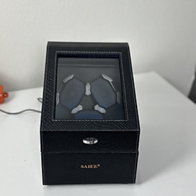 [BH 2 Năm Động Cơ] Hộp Đồng Hồ Cơ 3 Xoay + 3 Tĩnh SAIKE Vỏ Da Sần Dày Có Đèn Led