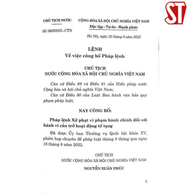 Sách - Pháp Lệnh Xử Phạt Vi Phạm Hành Chính Đối Với Hành Vi Cản Trở Hoạt Động Tố Tụng - NXB Chính Trị Quốc Gia