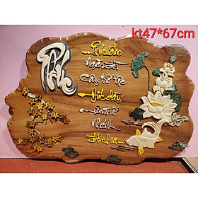 Tranh gỗ nghệ thuật thư pháp chữ PHÚC