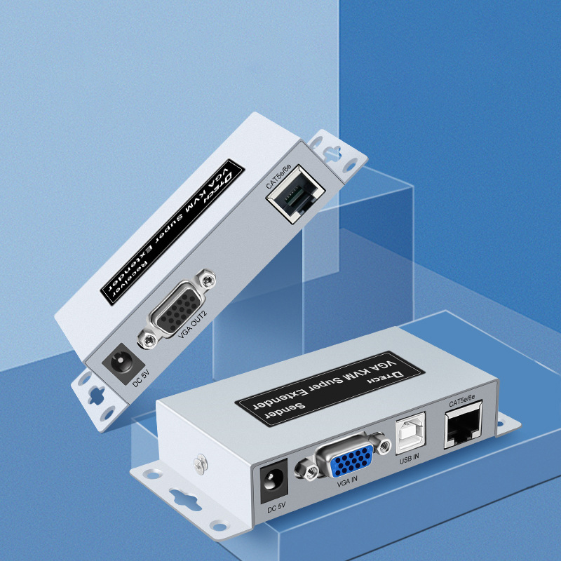 Bộ chuyển đổi vga sang lan 60M (điều khiển chuột USB) DTECH DT-7044D - Hàng Chính Hãng