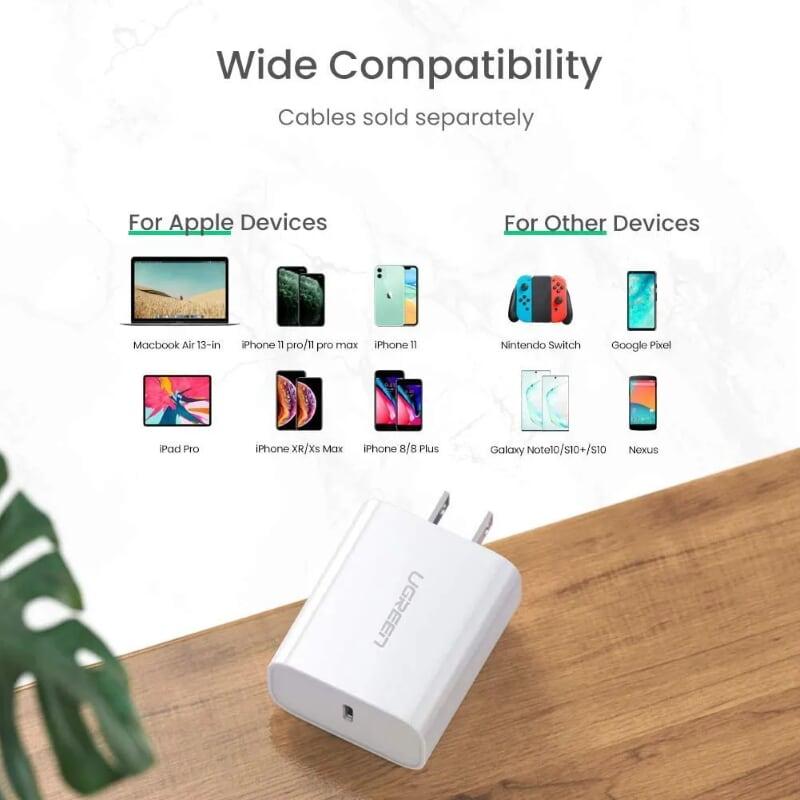 Ugreen UG70149CD127TK 30W type c PD sạc nhanh chuẩn usb power delivery màu trắng - HÀNG CHÍNH HÃNG