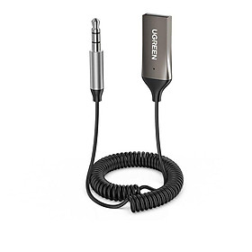 Ugreen UG70601CM309TK 1.5M dây lò xo 3.5mm v5.0 bộ nhận Bluetooth dùng cho loa hay trên xe hơi - HÀNG CHÍNH HÃNG