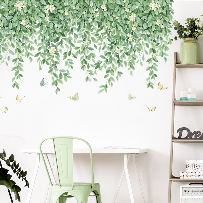 Sticker Giấy Dán Tường Decal Dán tường Tranh Dán Tường Trang Trí Tường Mẫu Hoa Lá Phong Cách Vintage ZDB-2579
