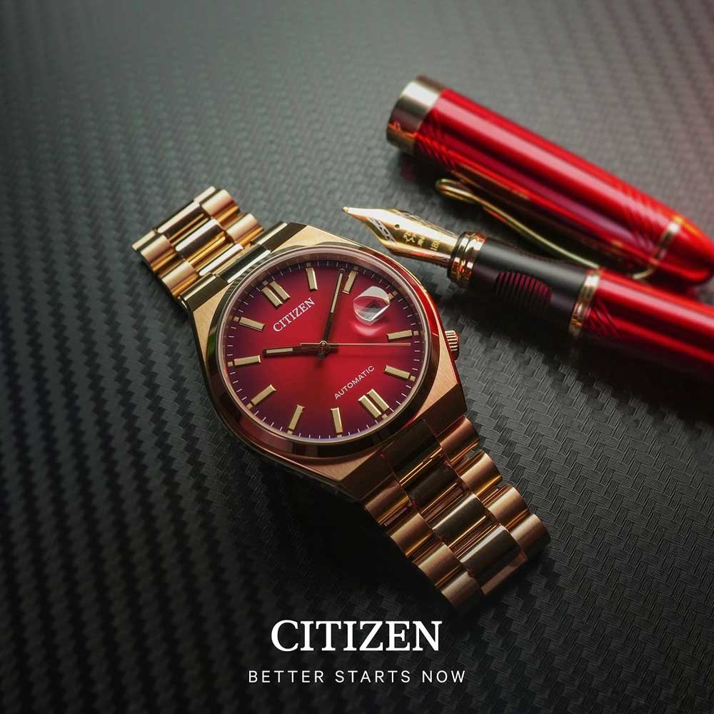 Đồng Hồ Nam Citizen Tsuyosa Dây Thép Không Gỉ Máy Cơ-Automatic NJ0153-82X - Mặt Đỏ (Sapphire)