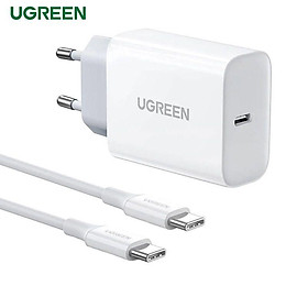 Ugreen UG90472CD127TK 30W 2M Màu Trắng Bộ sạc nhanh Pd và cáp Type-C chuẩn cắm EU - HÀNG CHÍNH HÃNG