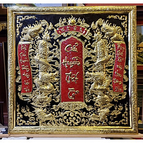 Liễn thờ gia tiên bằng đồng vàng nguyên chất- Cửu Huyền Thất Tổ