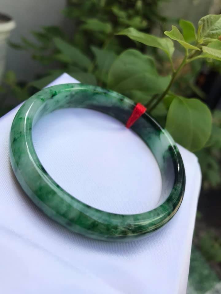 VÒNG ĐÁ CẨM THẠCH HẸ SƠN THỦY LIỀN KHỐI NI 52 100% THIÊN NHIÊN MÀU XANH SƠN THỦY VÂN ĐẬM NHẠT NỮ 50KG - 60KG ĐEO ĐẸP TAY Ạ
