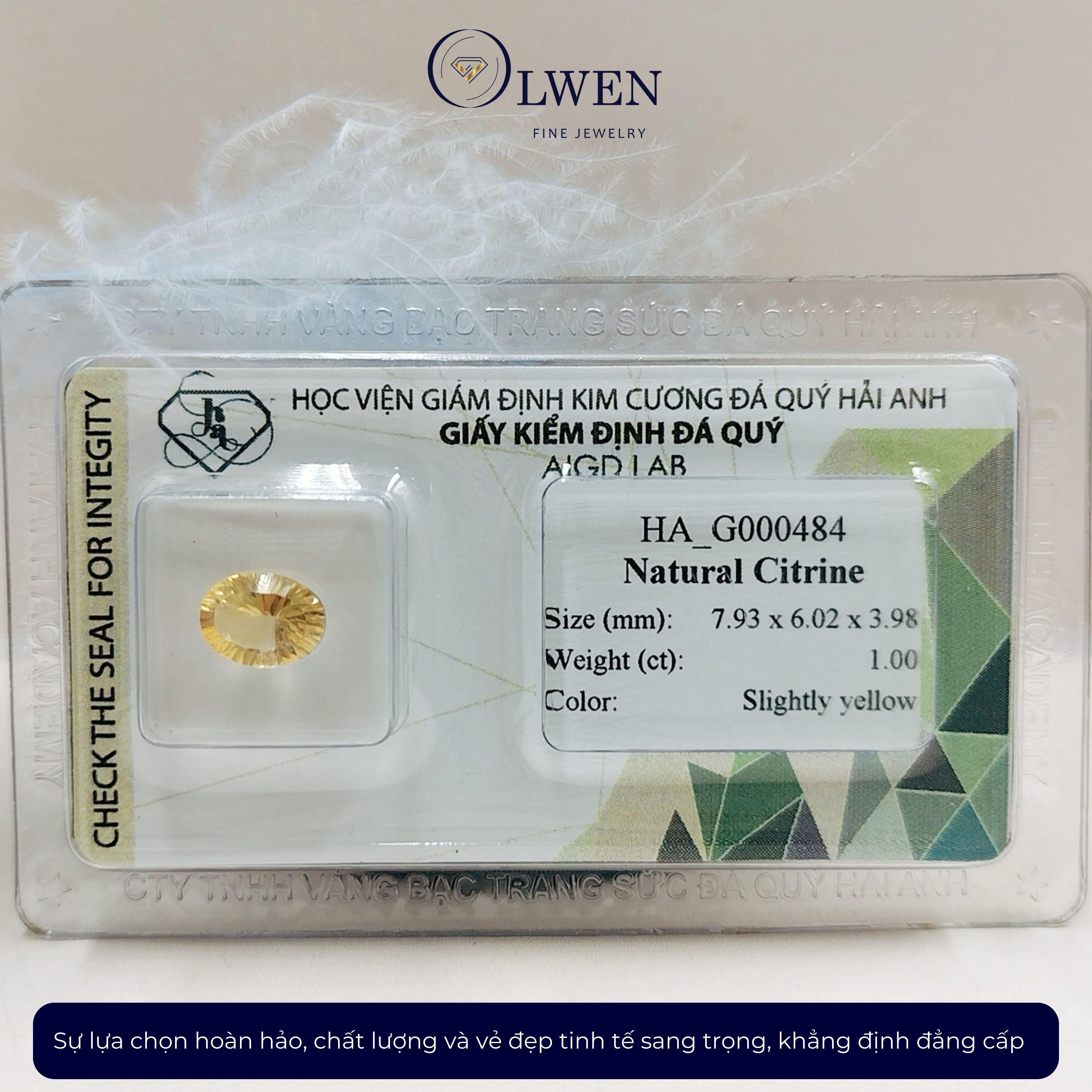 Viên đá thạch anh vàng ( citrine ) thiên nhiên HA_G000484
