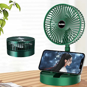 Quạt Tích Điện Để Bàn Mini Gấp Gọn - Xoay 360 Độ, 3 Tốc Độ, Pin Dung Lượng Lớn