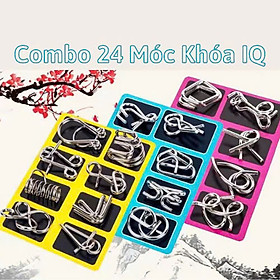 Combo 24 Móc Khóa IQ | Đồ Chơi Phát Triển Trí Tuệ Thông Minh Cho Trẻ, Tư Duy Mở Khóa Loại Tốt Không Gỉ