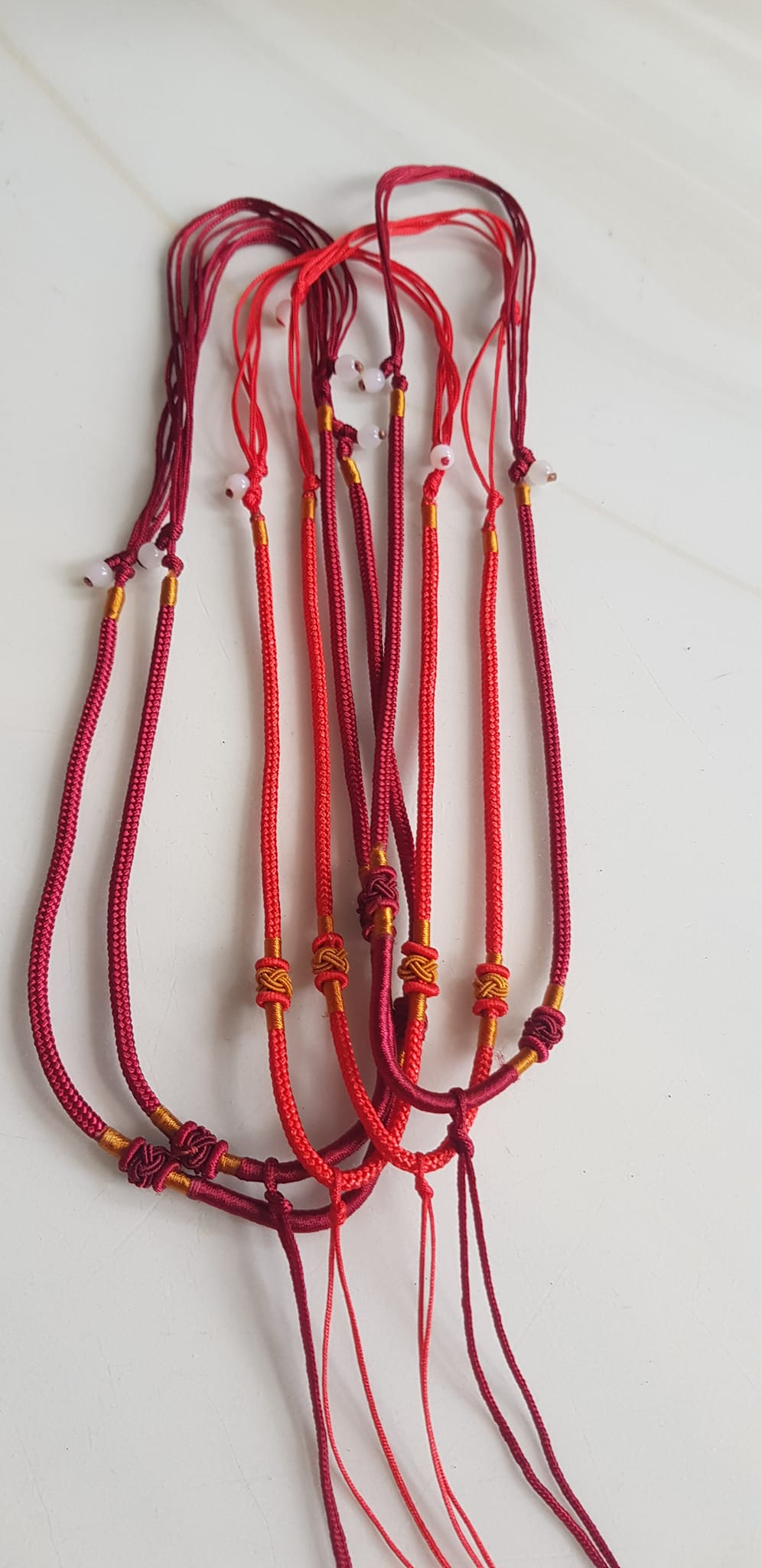 Sợi Dây Đeo cổ mới ĐỎ Kiểu dạng rút đẹp Size 3mm x dài trồng cổ Anh Chị tự chỉnh theo ý 23cm - 30cm Phối với mặt Phật, mặt dây chuyền nam nữ đeo được hết rẻ đẹp ạ