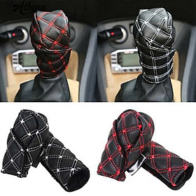 Bộ 2 Ốp Bọc Tay Phanh & Cần Số Ô Tô Da PU Cao Cấp – Mẫu Mới Chống Trượt