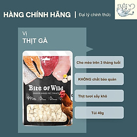 Snack thịt sấy gà, cá hồi sấy cho mèo của Petour - Bite Of Wild - Thức ăn nhẹ cho chó, mèo từ 1 tháng tuổi