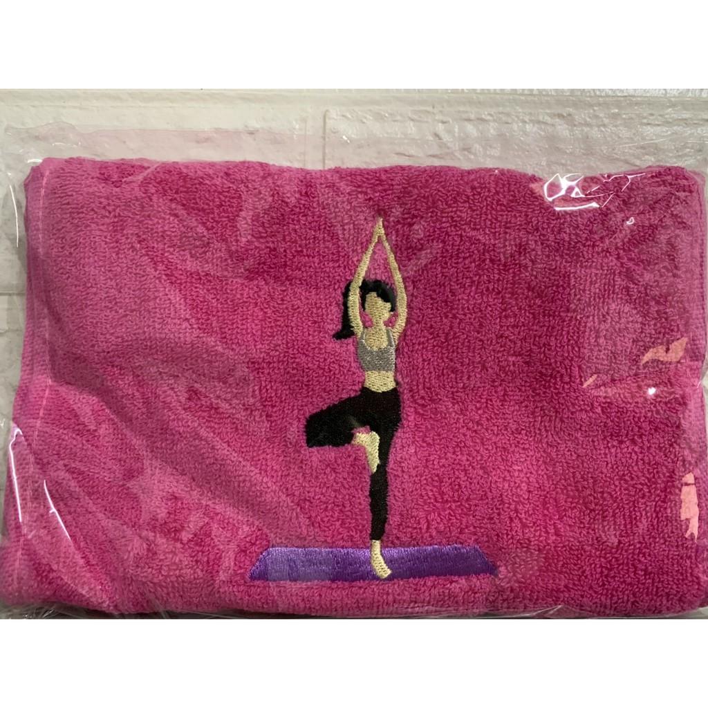 Khăn lau mồ hôi Yoga, Gym thêu hình cô gái yoga Tienphatsmart( Đủ Màu)