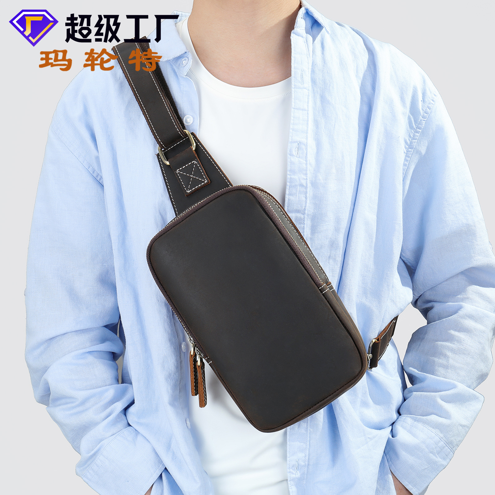Túi đeo chéo nam DA BÒ THẬT phong cách mới - BEE GEE DCN9220