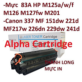 Hộp mực 337/83A -Có Lỗ Đổ Mực- Dùng cho Canon MF151dw MF211 MF212w MF221d MF215 MF217w MF226dn MF229dw MF235 / HP M125 125fw 125A M126 M127 M127fw M201 Hàng chính hãng Alpha Cartridge