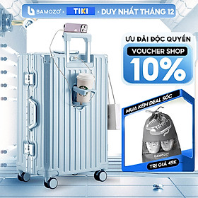 Vali khung nhôm khóa sập Bamozo 9066 size 20/24/28 inch cao cấp bịt 4 góc kim loại chống va đập bảo hành 5 năm