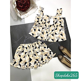 Bộ ngủ 2 dây,đồ bộ nữ mặc nhà đùi vải lụa mango cao cấp họa tiết lập thể dễ thương size 45-57kg