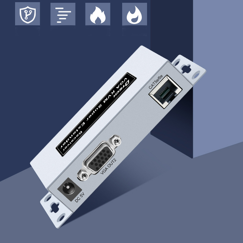 Bộ chuyển đổi vga sang lan 60M (điều khiển chuột USB) DTECH DT-7044D - Hàng Chính Hãng