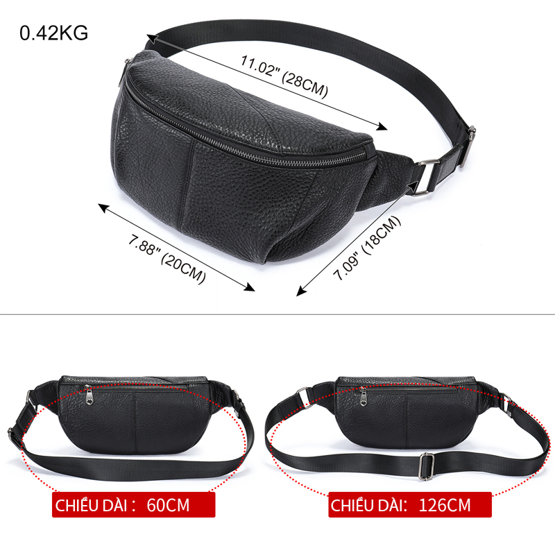 Túi đeo chéo nam DA BÒ THẬT phong cách mới - BEE GEE DCN9235