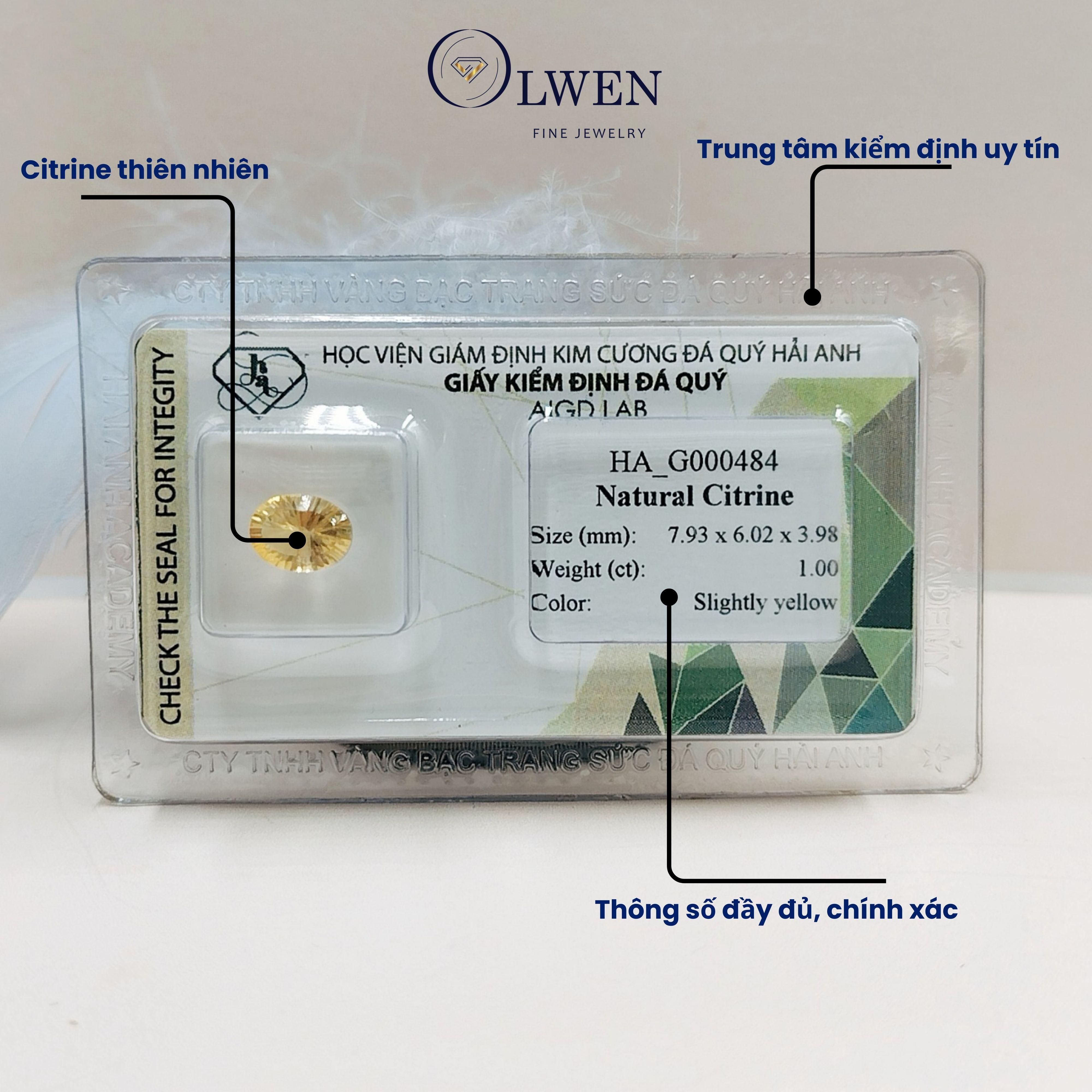 Viên đá thạch anh vàng ( citrine ) thiên nhiên HA_G000484