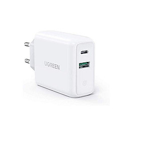 Ugreen UG60468CD170TK 36W sạc USB A và type C màu trắng chuẩn QC3.0 - 4.0 - HÀNG CHÍNH HÃNG