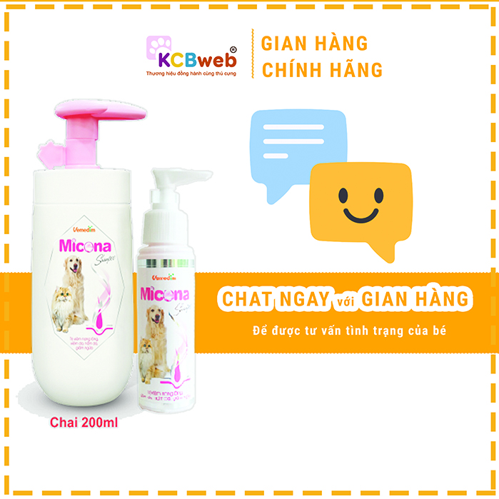 Sữa tắm chó, mèo Micona kháng khuẩn, sạch lông