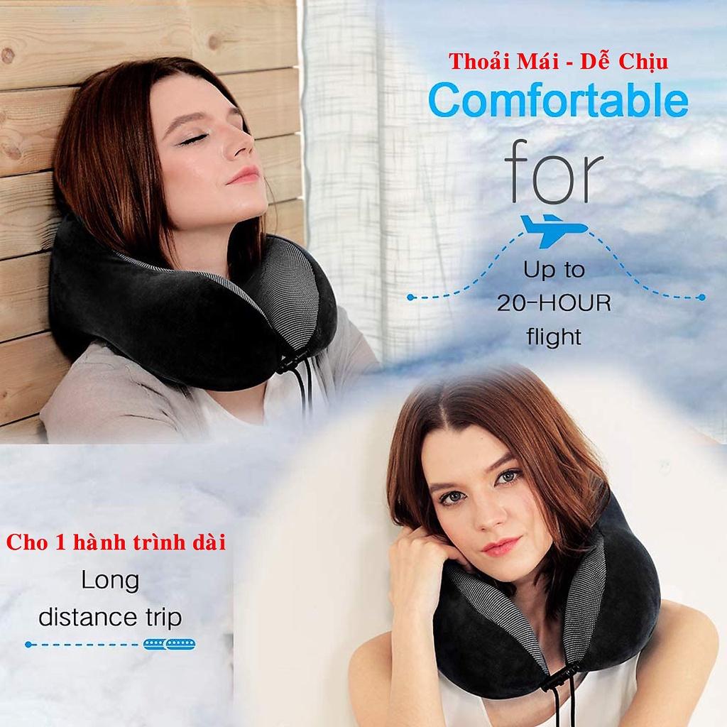 Gối Ngủ Văn Phòng Du Lịch Chữ U Tặng Kèm Bịt Mắt, Bịt Tai Chống Mỏi Chất Liệu Memory Foam - Hãng dododios