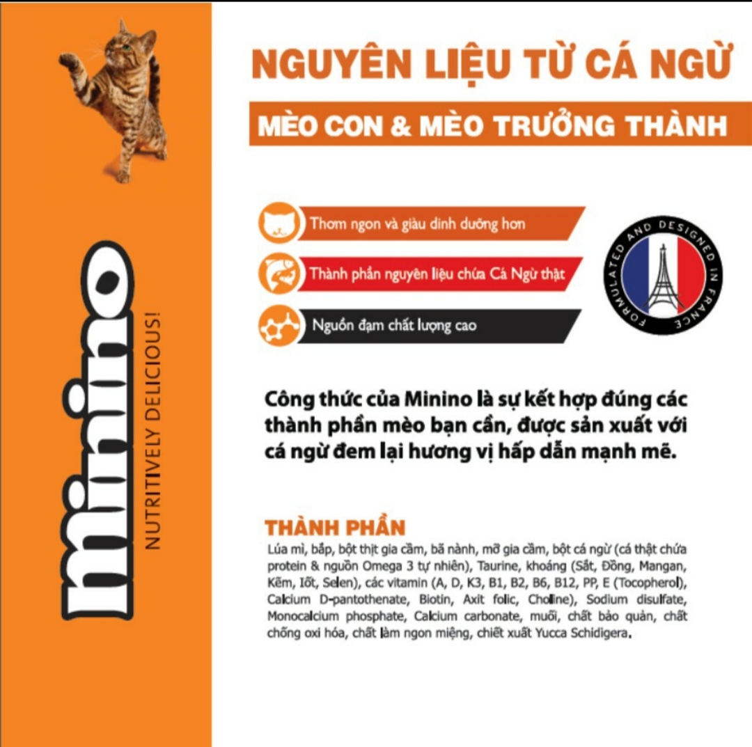 15KG Thức ăn cho mèo Minino Tuna Flavored - Thức ăn hạt cho mèo vị cá ngừ