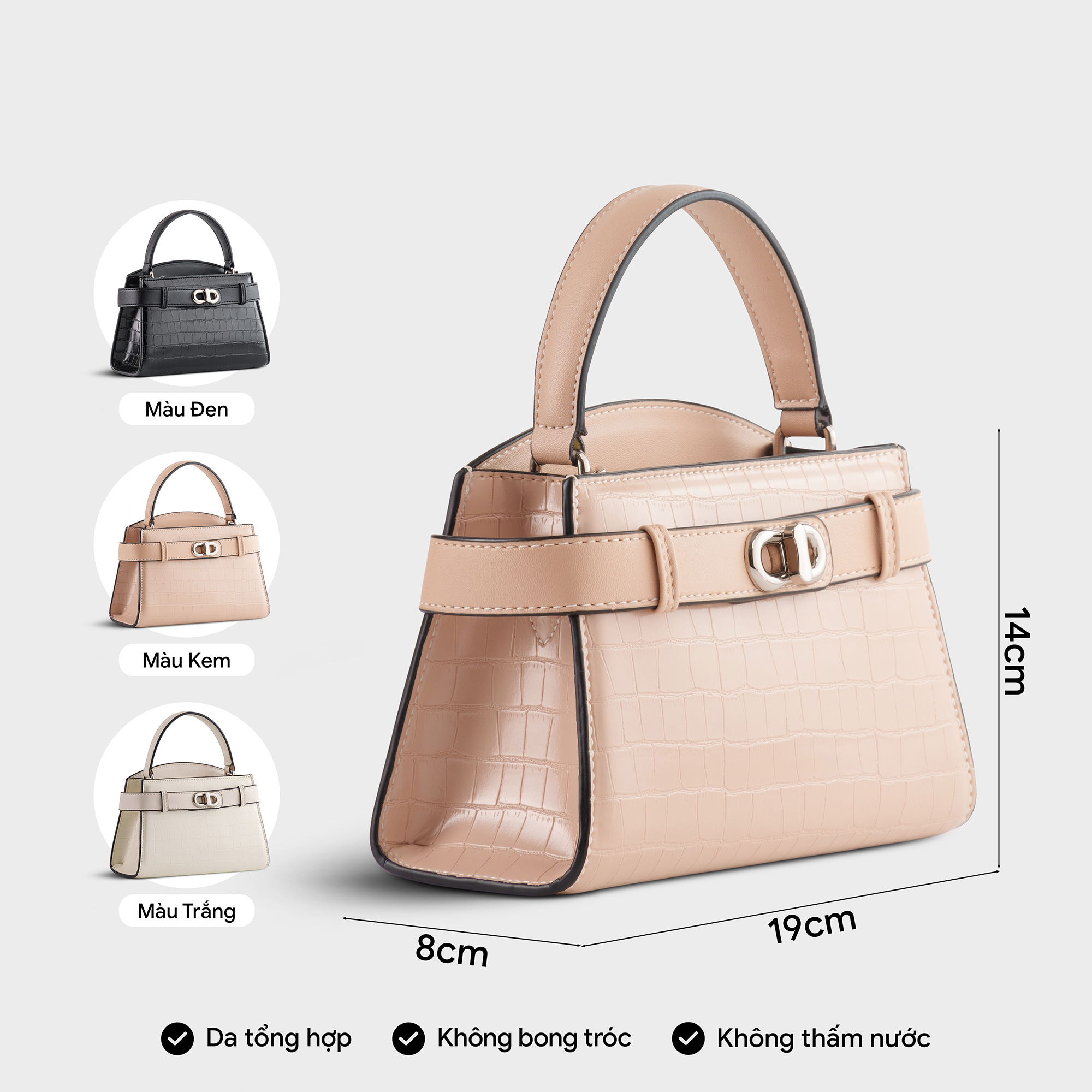 Túi Yuumy ( Thời trang nữ size 19 phối khóa xoay - Túi đeo chéo da Verein YN232 )