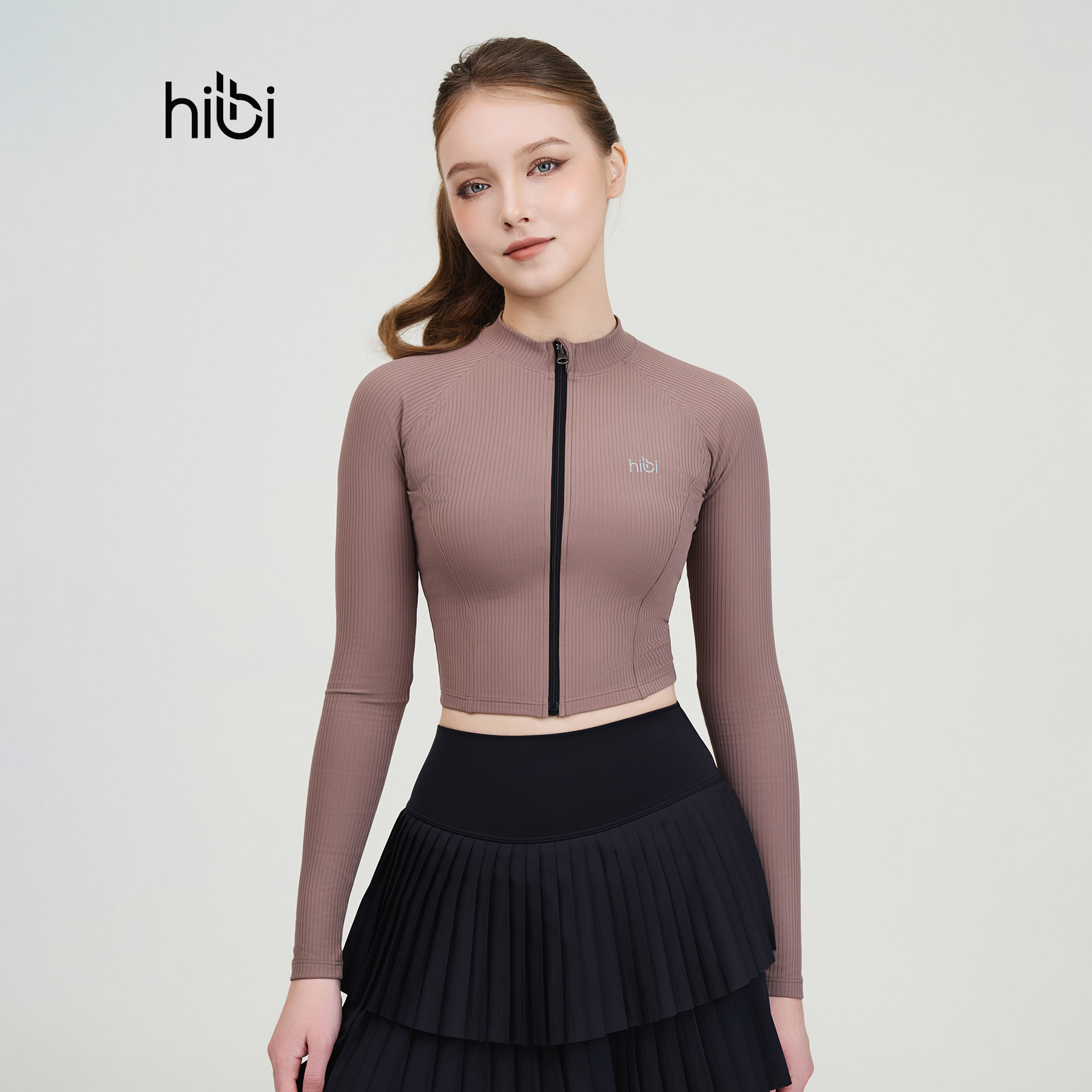 Áo khoác thể thao nữ Hibi Sports JA102, Kiểu ôm dáng