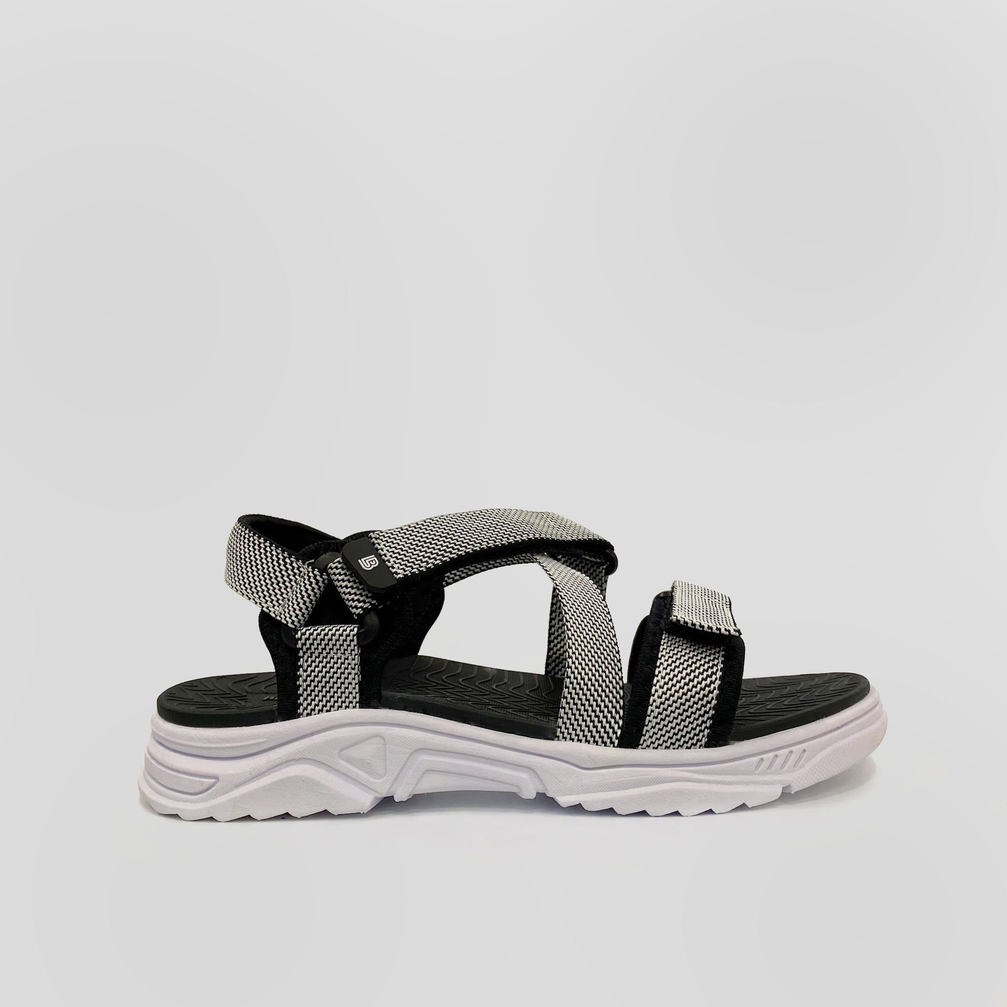 Giày Sandal Nam The Bily Quai Chéo Đôi - Đế Trắng Lót Đen Màu Trắng BLDTMD02