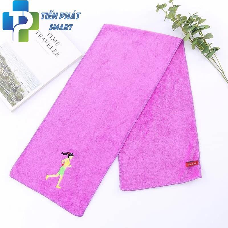 Khăn lau mồ hôi Yoga, Gym thêu hình cô gái yoga Tienphatsmart( Đủ Màu)