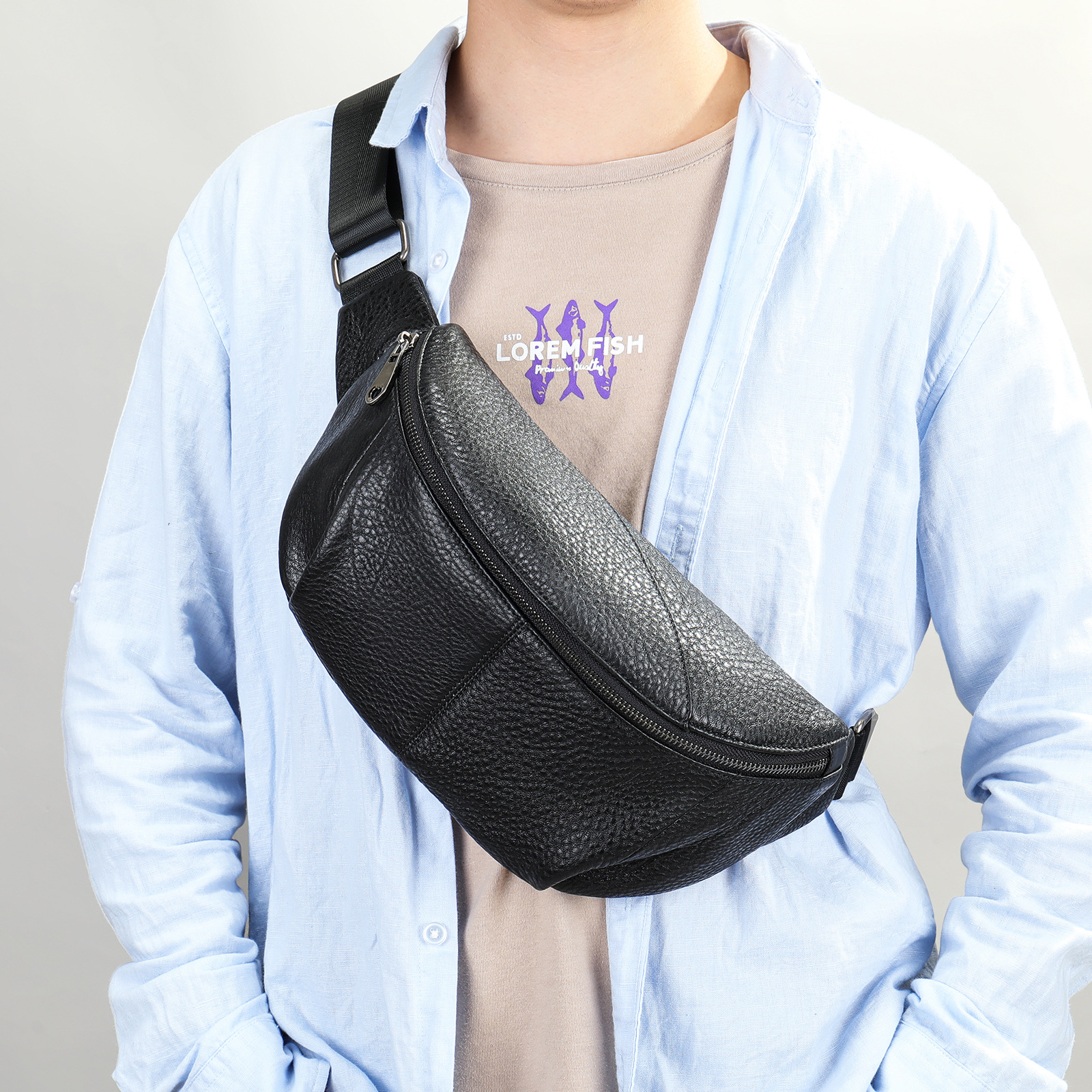 Túi đeo chéo nam DA BÒ THẬT phong cách mới - BEE GEE DCN9235