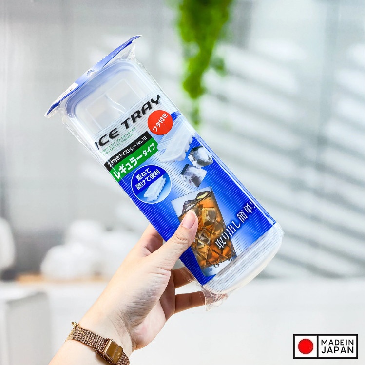 Khay tạo đá viên có nắp vệ sinh tiện dụng - Hàng nội địa Nhật