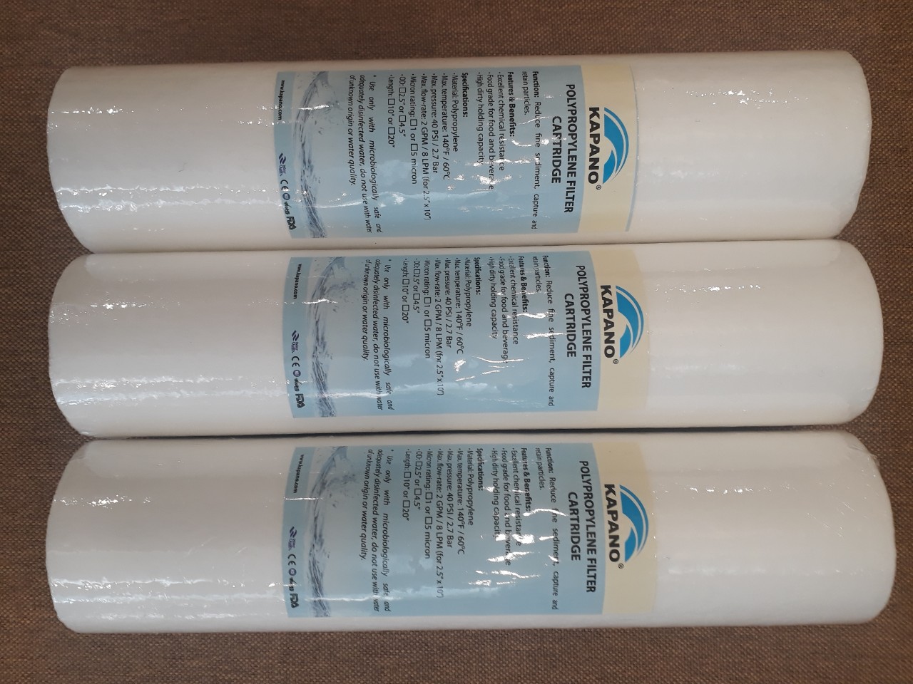 Lõi lọc cặn Polypropylene 5 micron 10 inch Kapano - Hàng chính hãng