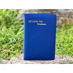 Sổ công tác bìa da ( màu xanh)
